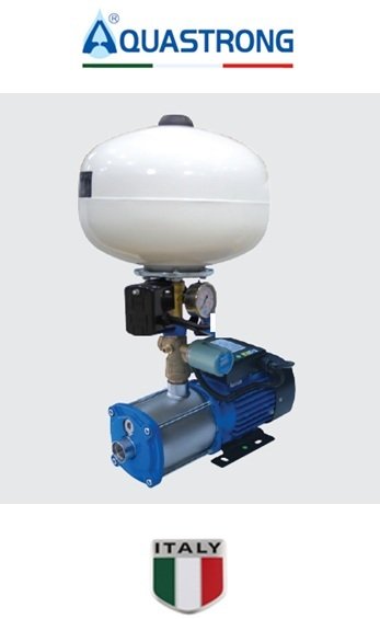 Aquastrong CH 100 XHC 2-6 1Hp 220V 100 Litre Küre Tanklı Paslanmaz Yatay Kademeli Paket Hidrofor
