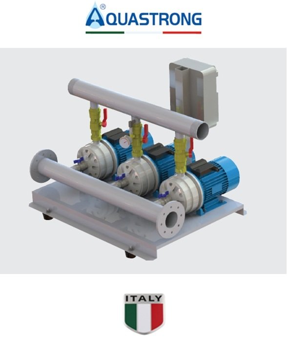 Aquastrong DC3 EDX 40-220 3x2.2kW 380V Üç Pompalı Yatay Paket Hidrofor