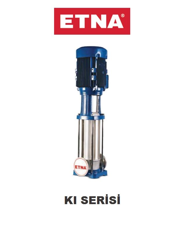 Etna KI 8/15-55 7.5Hp 380V Komple Paslanmaz Çelik Dik Milli Çok Kademeli Kompakt Yapılı İnline Bağlantılı Santrifüj Pompa - 2900 d/dk (Aisi 304)