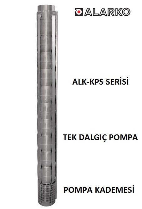 Alarko 8110/10 100Hp 8\'\' Paslanmaz Çelik Derin Kuyu Tek Dalgıç Pompa (Tek Pompa-Pompa Kademesi-Motorsuz) ALK-KPS Serisi
