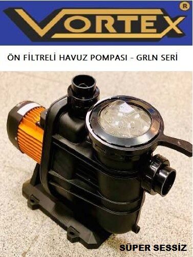 Vortex GRLN 1000 T  1Hp 380V Süper Sessiz Ön Filtreli Havuz Pompası - DN40 çıkış