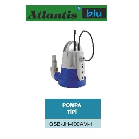 Atlantis Blu QSB-JH-400AM-1   400W  220V  Plastik Gövdeli Temiz Su Drenaj Dalgıç Pompa (Sensörlü) - OKYANUS SERİ