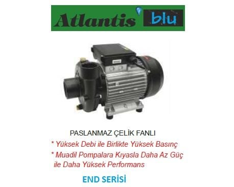 Atlantis Blu  END 30-1.1M   1.5Hp 220V  Döküm Gövdeli Basınçlı ve Debili Tek Kademeli Santrifüj Pompa