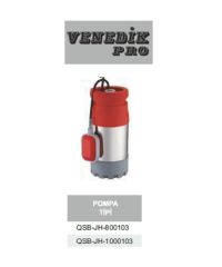 Venedik Pro QSB-JH-800103  800W 220V Paslanmaz Çelik Gövdeli Keson Kuyu Dalgıç Pompa (Çok Kademeli)