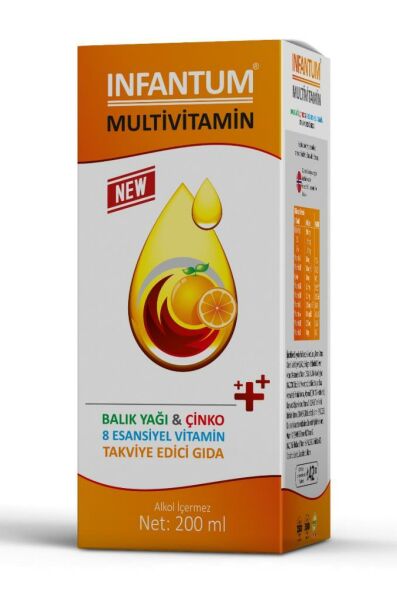İnfantum Multivitamin Balık Yağı Çinko Vitamin Şurup 200 ml