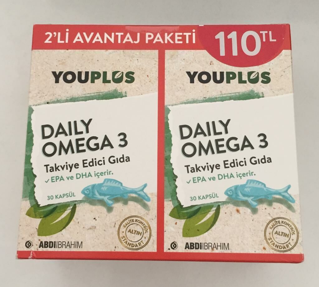 YouPlus Daily Omega 3 Balık Yağı Kapsül 2 Al 1 Öde