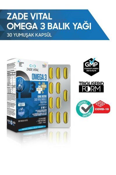 Zade Vital Premium Omega 3 Balık Yağı 30 Yumuşak Kapsül