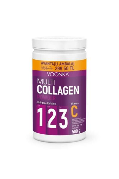 Voonka Multi Collagen Powder + Vitamin C Avantaj Paketi 500 gr