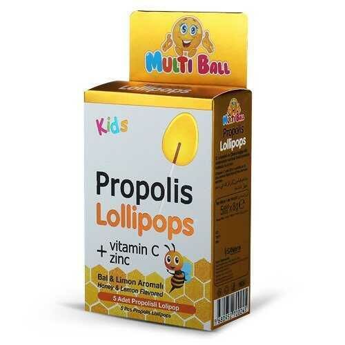 Multiball Propolis Lollipos + Vitamin C + Zinc 5 Adet