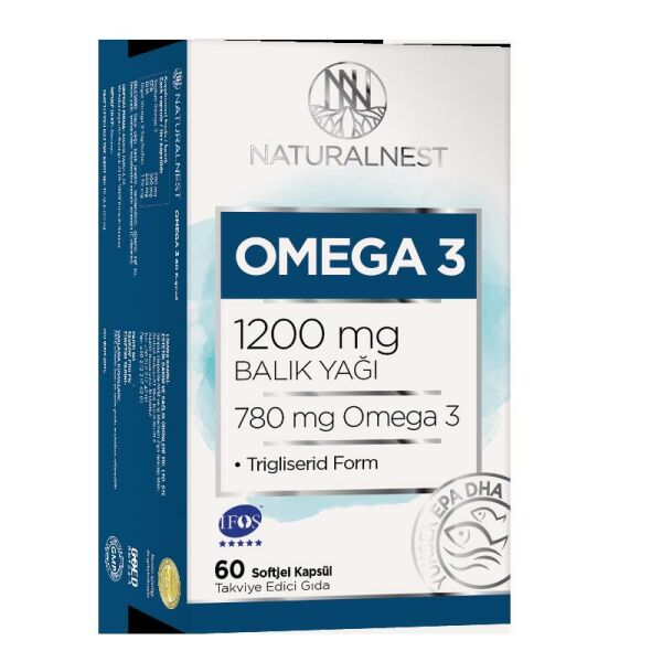 NaturalNest Omega 3 1200 mg 60 Kapsül Balık Yağı