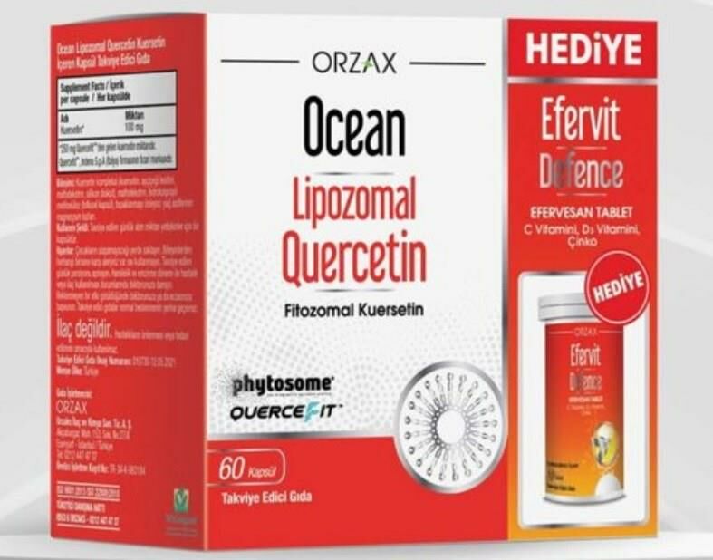 Ocean Lipozomal Quercetin 60 Kapsül + Efervit Defence 10 Tablet
