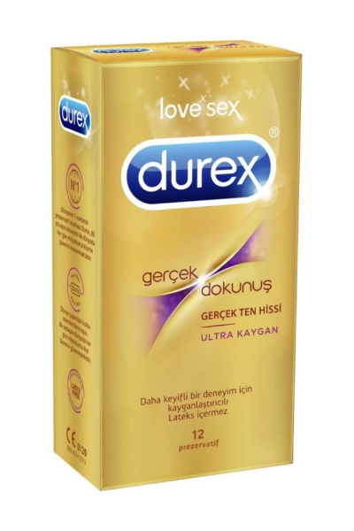 Durex Prezervatif Gerçek Dokunuş Ultra Kaygan 12'li