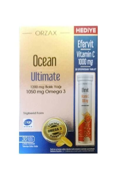 Ocean Ultimate 1200 mg Balık Yağı 30 Kapsül + Efervit Vitamin C 20 Tablet