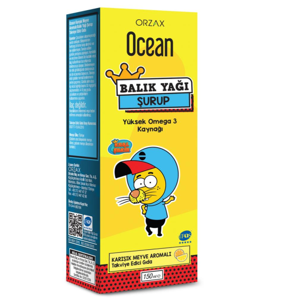 Ocean Kral Şakir Balık Yağı Şurup Karışık Meyveli 150 ml