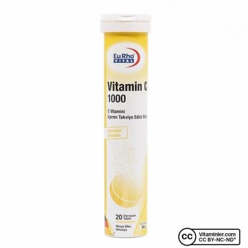 Eurho Vital Vitamin C 1000 20 Suda Eriyen Tablet PORTAKAL