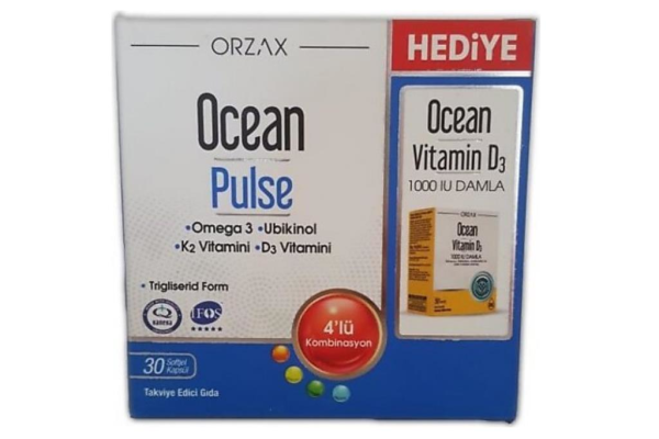 Ocean Pulse 30 Kapsül + Vitamin D3 1000 IU Damla 50 ml