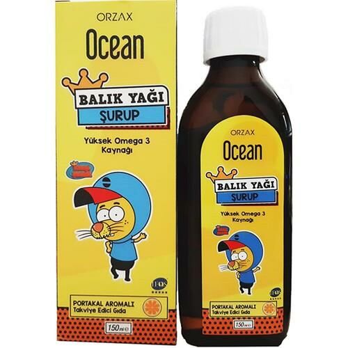 Ocean Portakal Aromalı Balık Yağı Şurubu Kral Şakir 150 ml