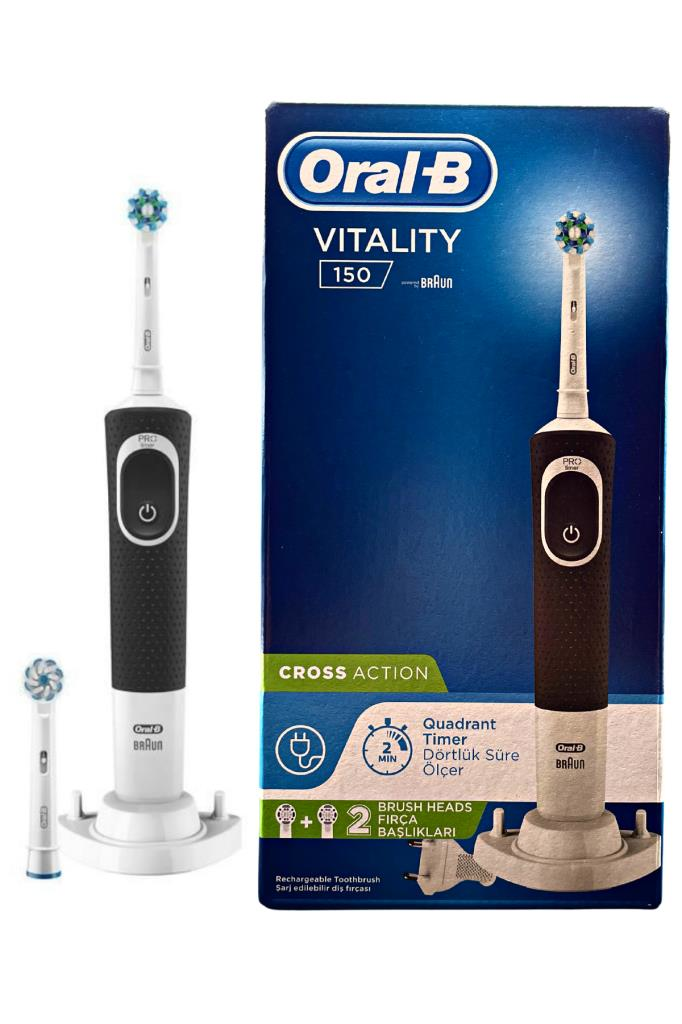 Oral-B D150 Cross Action Şarj Edilebilir Diş Fırçası + 1 Yedek Başlık