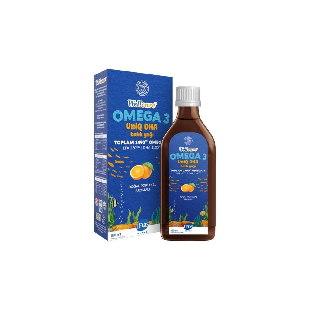 Wellcare Omega-3 Uniq DHA Doğal Portakal Aromalı Balık Yağı 150 ml