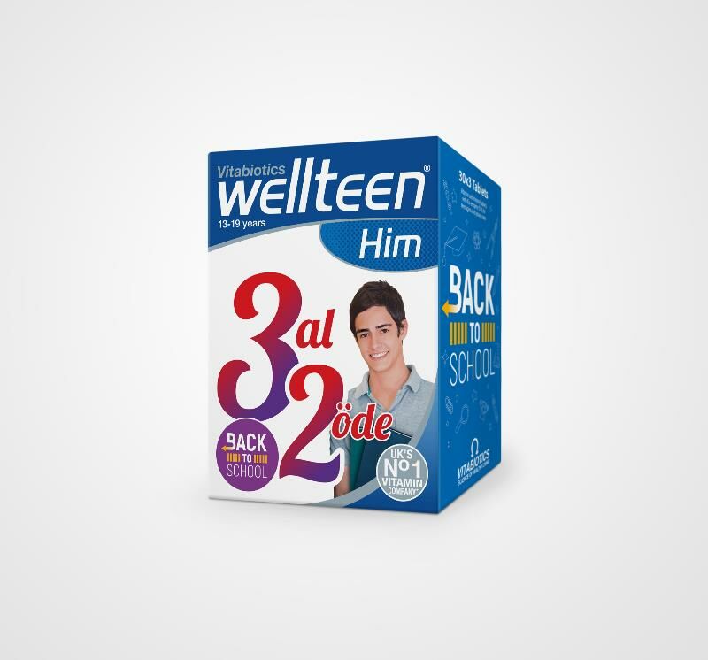 Vitabiotics Wellteen Him 13-19 Years 3 Al 2 Öde 90 Tablet