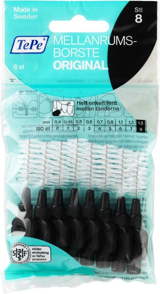 Tepe Interdental Brush Original Diş Arası Fırçası 1.5mm No:8 8'li Siyah