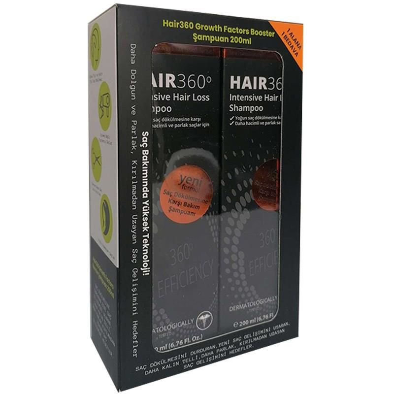 Hair 360 Growth Factors Booster Dökülme Karşıtı Şampuan 200 ml - 1 Alana 1 Bedava