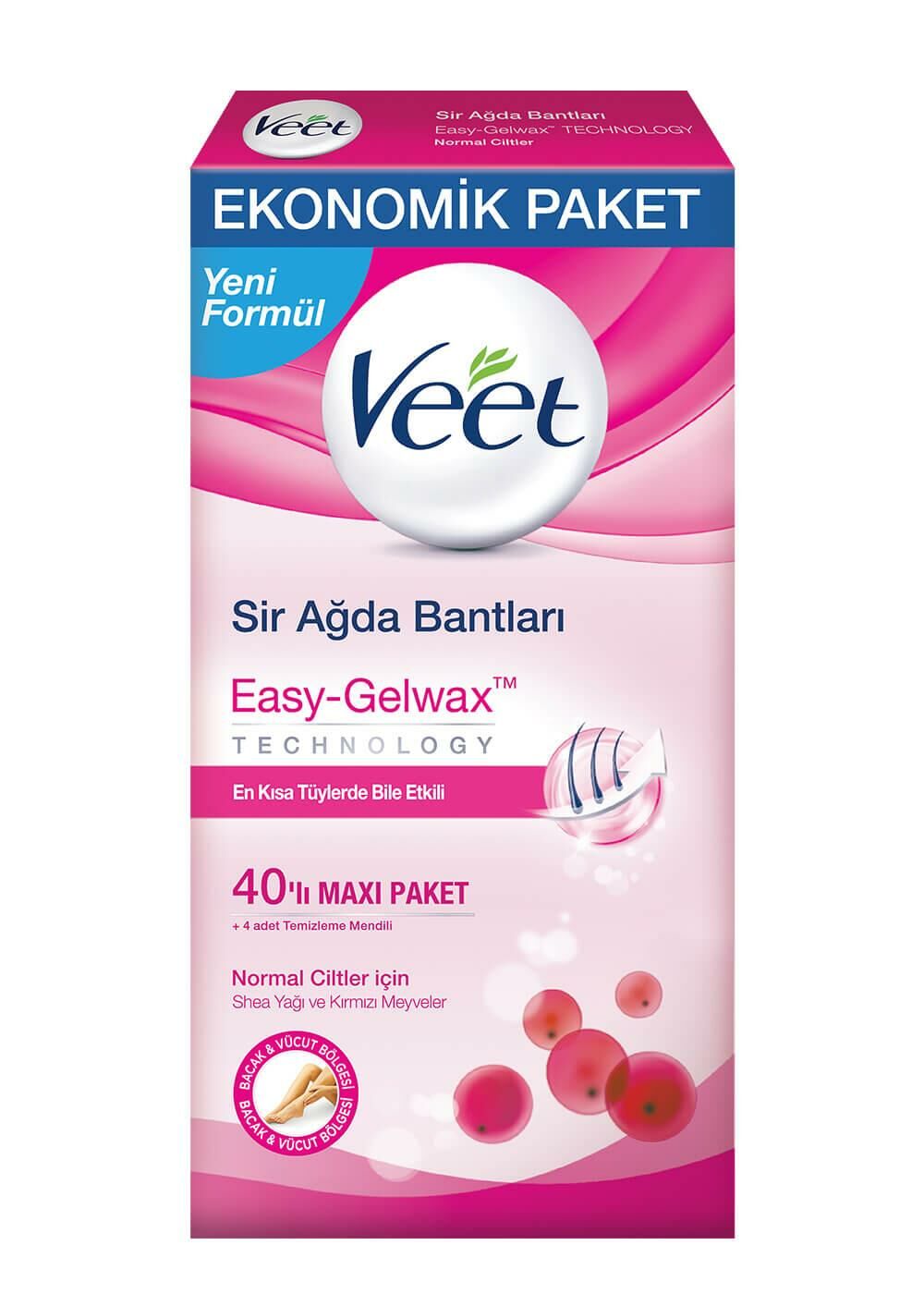 Veet Normal Ciltler için Maxi Sir Ağda Bantları 40 Adet