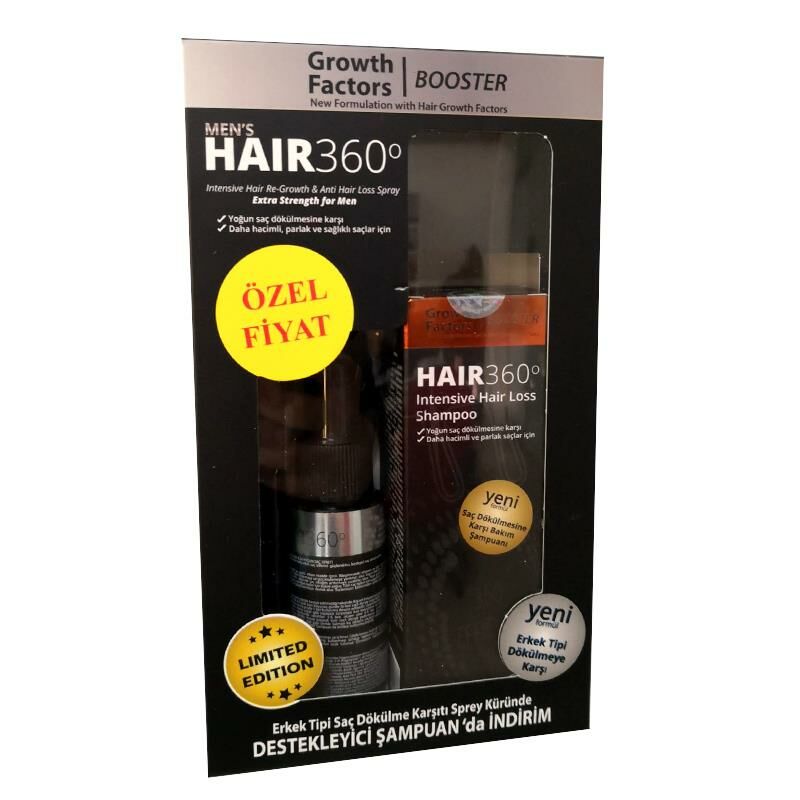 Hair 360 Growth Factors Men 50 ml + Shampoo 150 ml - Erkek Set