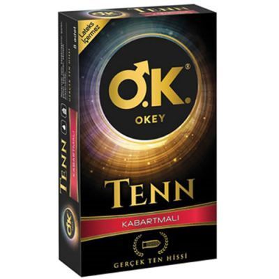 Okey Tenn Prezervatif 8 Adet - Kabartmalı