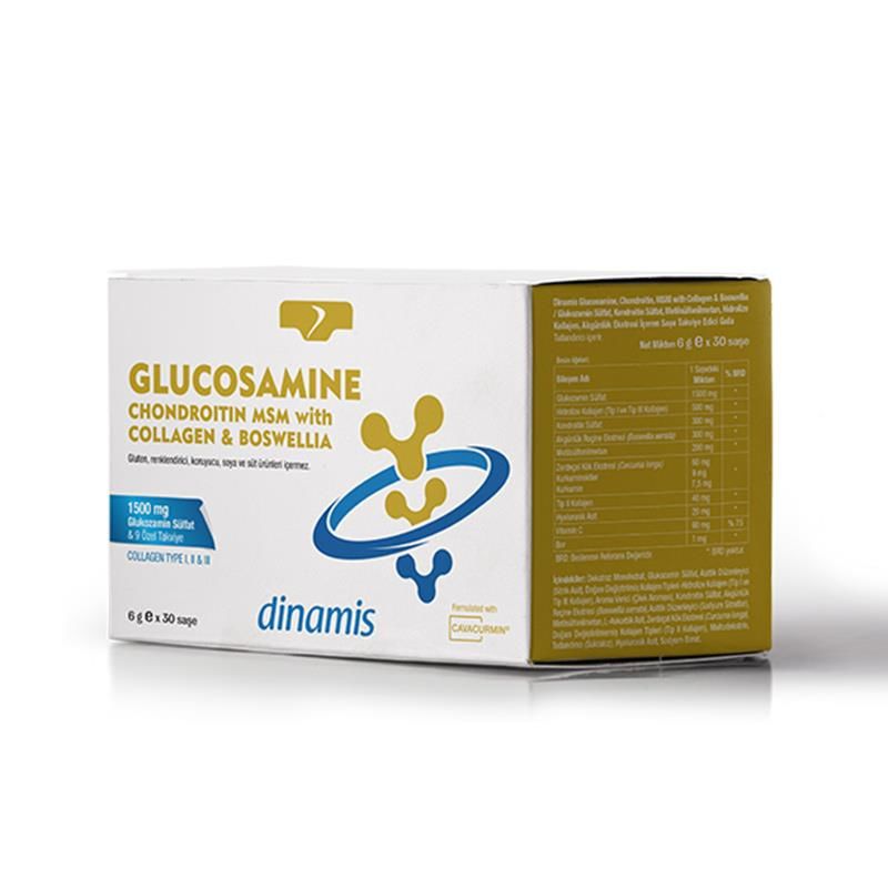 Dinamis Glucosamine Chondroitin MSM With Collagen + Boswellia 6 gr x 30 Saşe