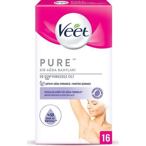 Veet Pure Sir Ağda Bantları Bikini Bölgesi ve Koltuk Altı 16 Adet