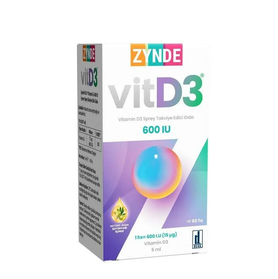 Zynde Vitamin D3 600 IU Sprey 5 ml