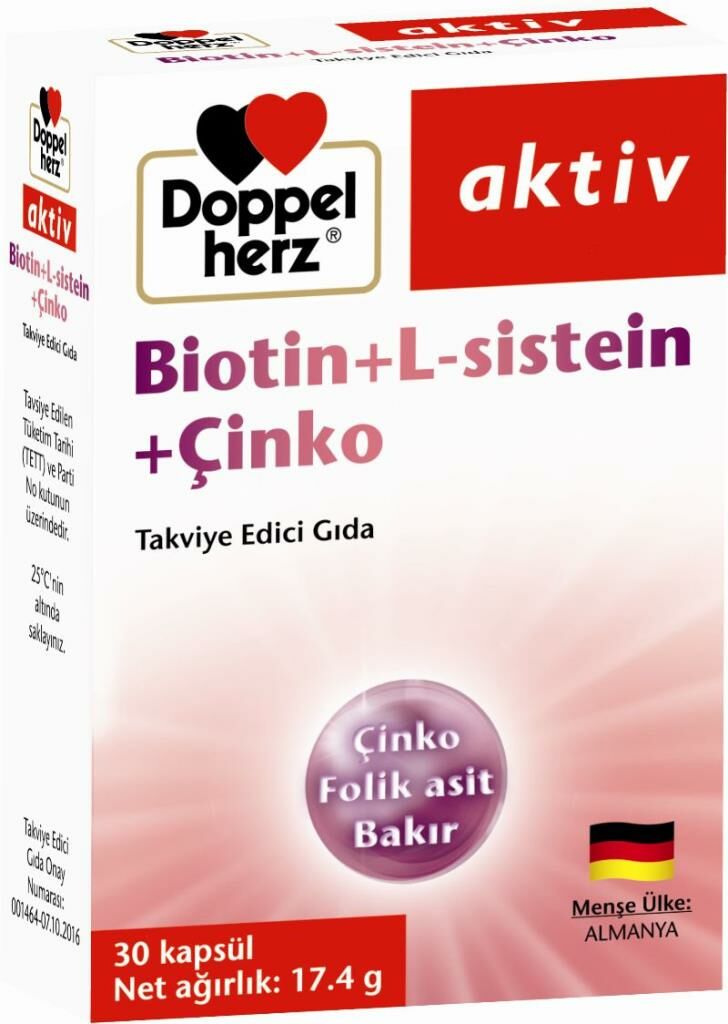 Doppelherz Biotin+L-Sistein+Çinko 30 Kapsül