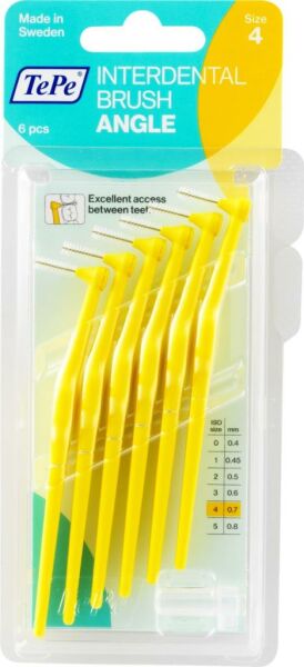 Tepe İnterdental Brush Angle Size 1 - 0.7mm - Sarı Renk Açılı Arayüz Fırçası