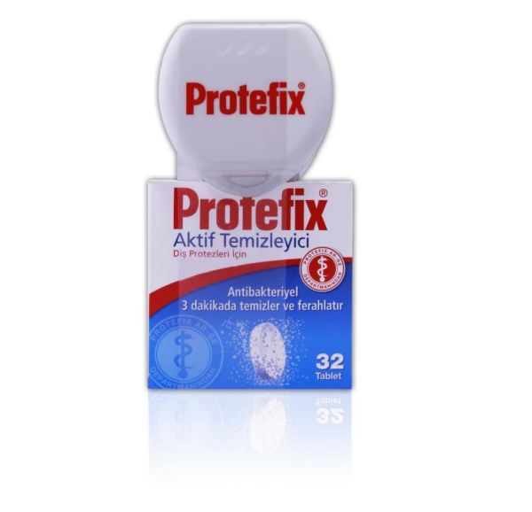 Protefix Diş Protezleri İçin Aktif Temizleyici 32 Tablet - Saklama Kabı Hediyeli