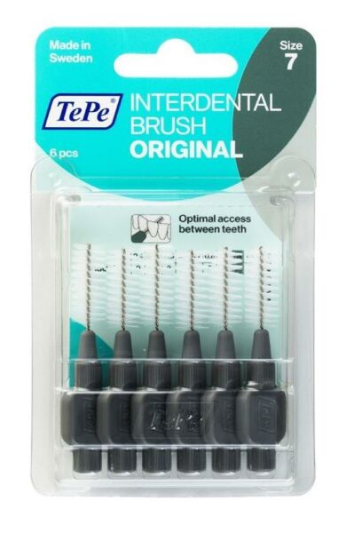 Tepe Interdental Brush Original T192 - 1.5 mm Arayüz Fırçası 6 Adet - Siyah