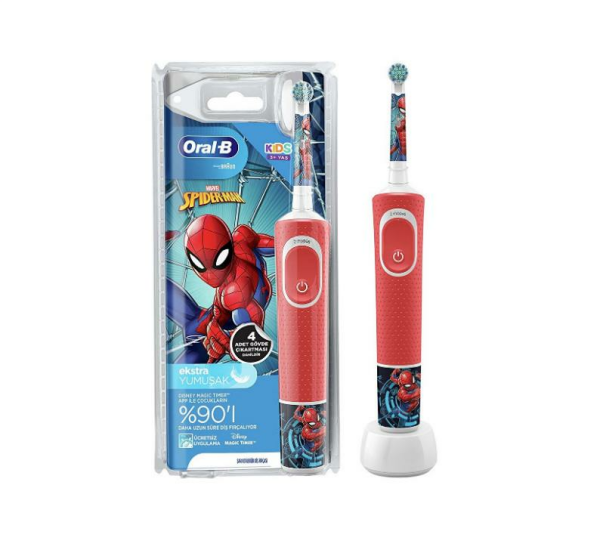 Oral-B D100 Çocuklar İçin Şarj Edilebilir Diş Fırçası - Spiderman