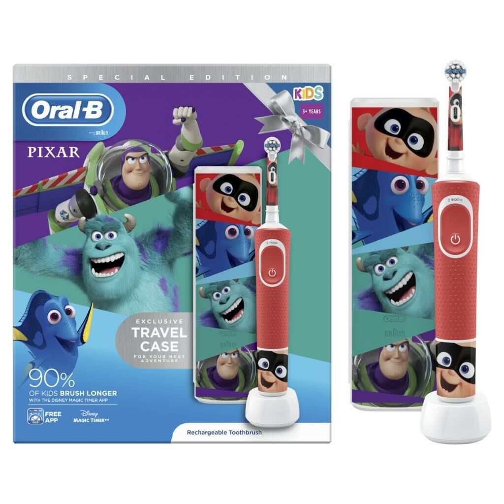 Oral-B Vitality D100 Çocuklar İçin Şarj Edilebilir Diş Fırçası Pixar Özel Seri + Seyahat Kabı