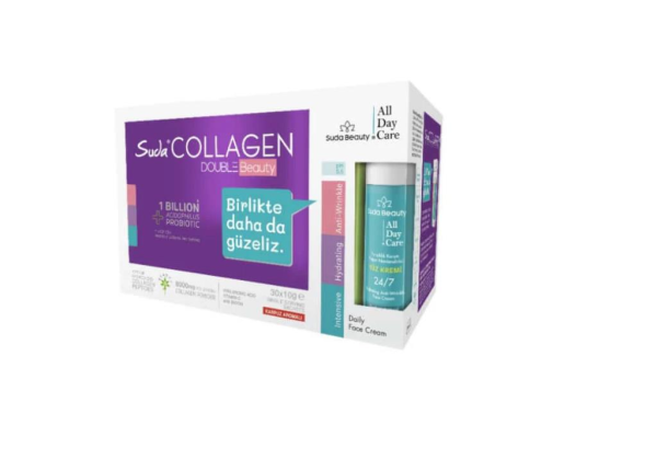 Suda Collagen Double Beauty Karpuz Aromalı 30 Saşe + All Day Care Yüz Kremi 50 ml