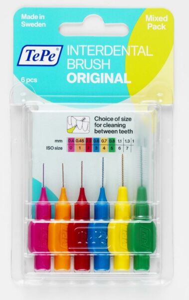 Tepe Interdental Brush Diş Arası Fırçası - Karışık Farklı Renk Blister 6'Lı Paket