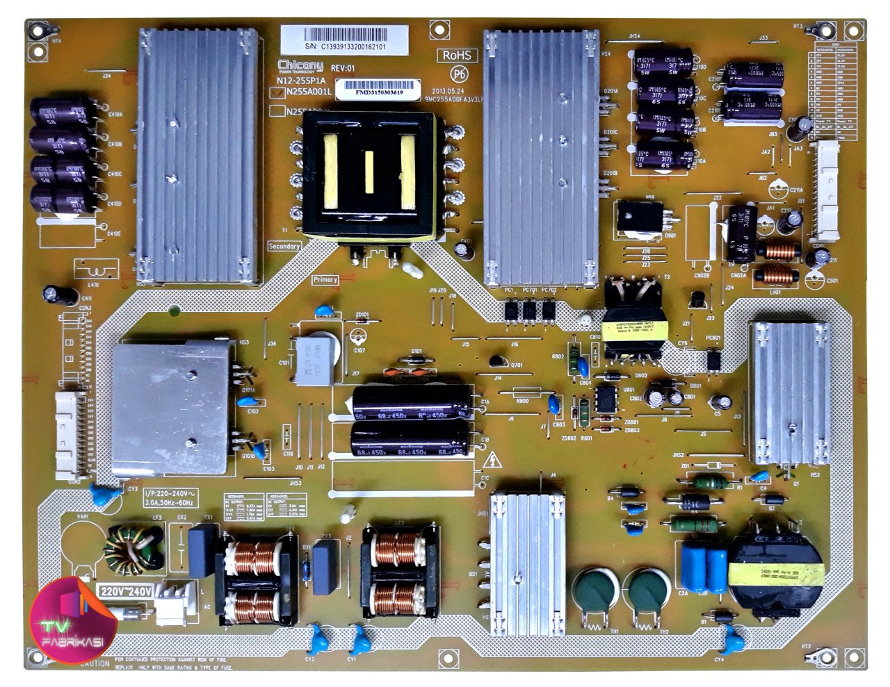 N12-255P1A , N255A001L , 50L7335-DG , 50L7335D , POWER BOARD , TOSHIBA BESLEME