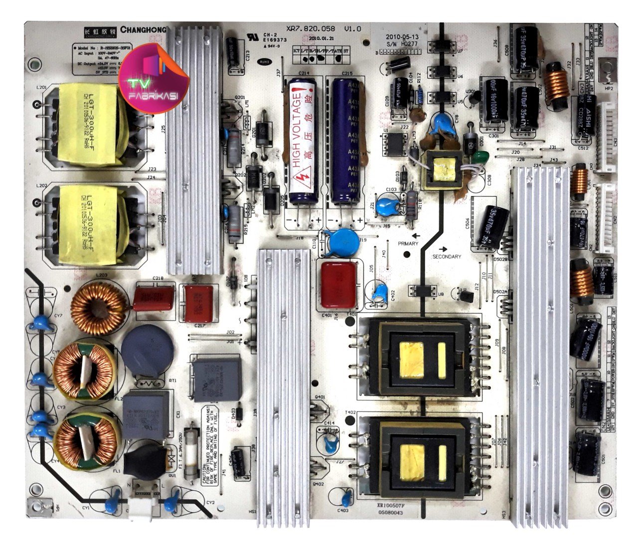 XR7.820.058 ,  R-HS220S-35F01 , V 1.0 , POWER BOARD , PREMIER BESLEME