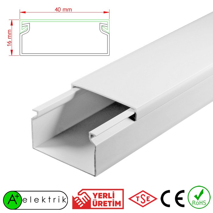 A Plus Elektrik 40X16 mm  Bantsız Kablo Kanalı