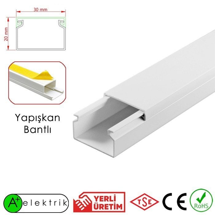 A Plus Elektrik 30X20 mm  Yapışkan Bantlı Kablo Kanalı