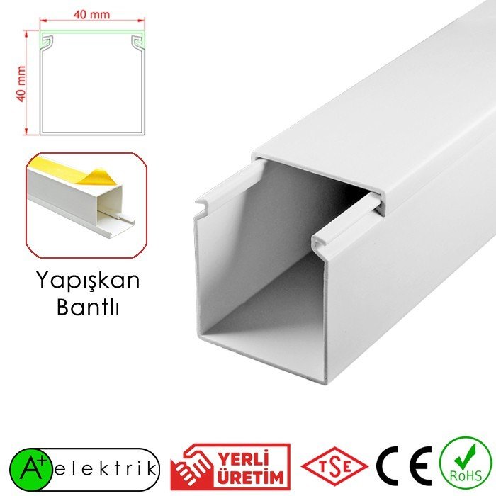 A Plus Elektrik 40X40 mm  Yapışkan Bantlı Kablo Kanalı