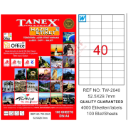 Tanex Laser Etiket 100 YP 52x29 MM Laser-Copy-Inkjet TW-2040