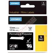 Dymo Rhino Pro Etiketi Plastik Sabit 12 MMx5.5 MT Beyaz Üzerine Siyah 18483