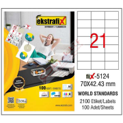 Ekstrafix Laser Etiket 70x42.43 Laser-Copy-Inkjet Fix-5124