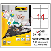 Ekstrafix Laser Etiket 99.1x38.1 Laser-Copy-Inkjet Fix-5014