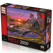 Ks Games Puzzle 2000 Parça Lakeside Cottage